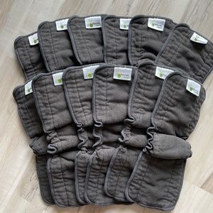 Naturally Natures - Charcoal Bamboo Reusable Cloth Diaper Inserts - 12 pack